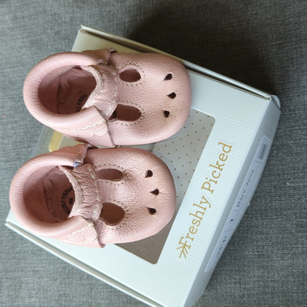 Freshly Picked Blush Mary Jane Moccasins Size 1
